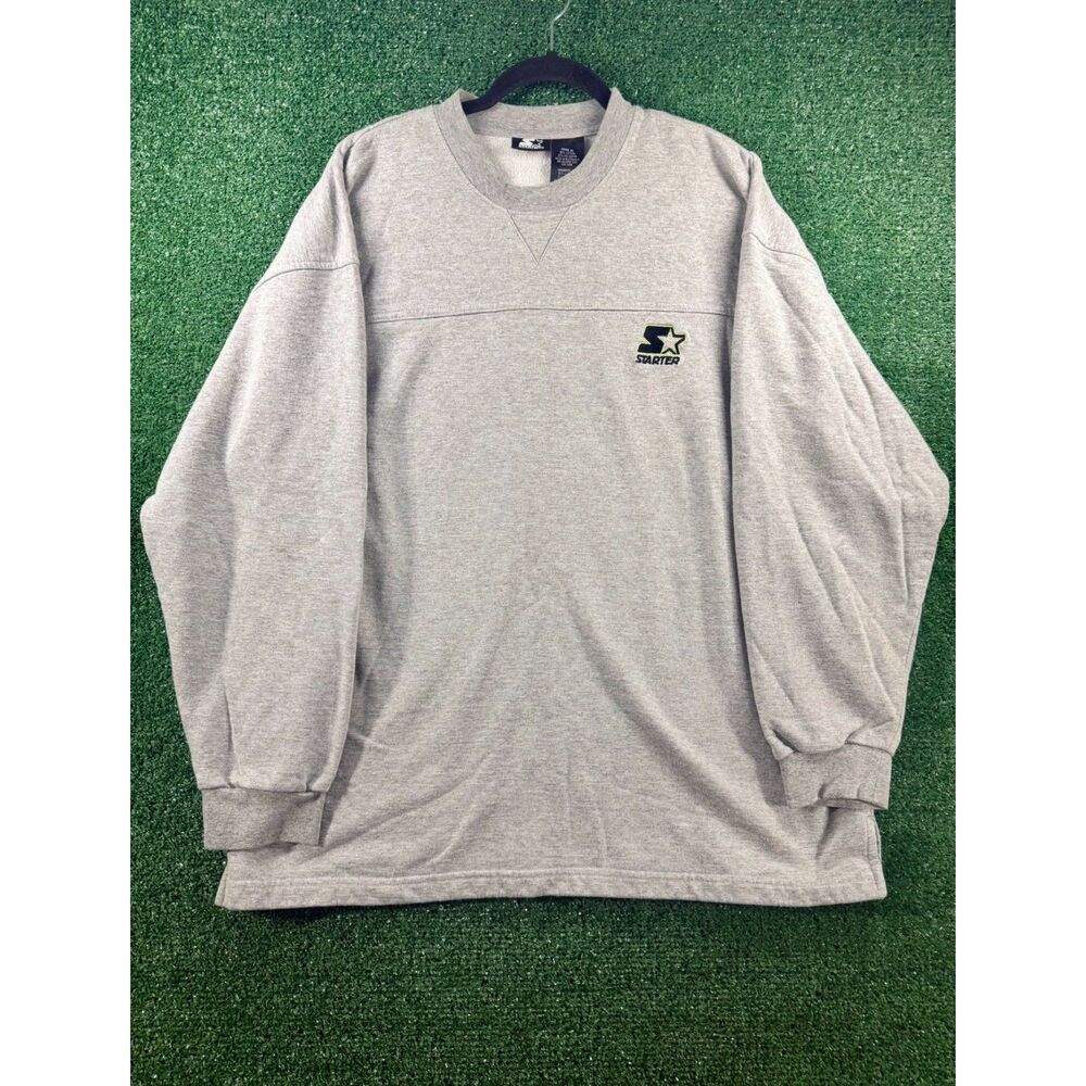 Vintage Starter Crewneck Sweatshirt Mens XL Gray Embroidered Logo 90s Y2K
